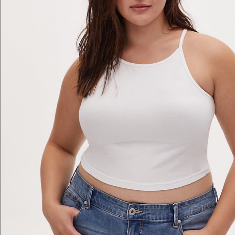 Cropped High Neck Cami